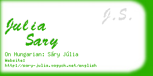 julia sary business card
